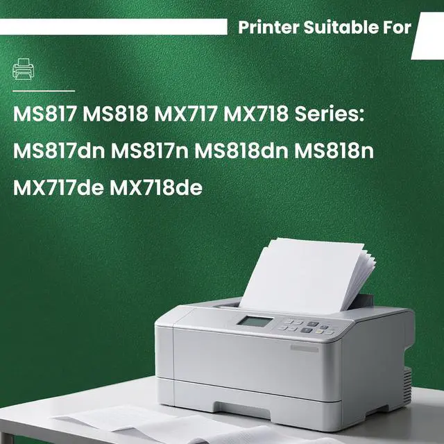 Alt view image 2 of 7 - Remanufactured 53B1H00 MS817 MS818 High Yield 1-Pack 53B1H00 Black Toner with Chip Replacement for Lexmark 53B1H00 Toner for MS817dn MS817n MS818dn MS818n MX717 MX718 MX717de Printer Toner