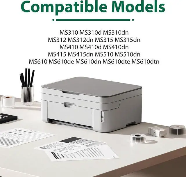 Alt view image 3 of 6 - 50F1H00 (501H) Toner Cartridge Black Replacement for Lexmark 50F1H00 Toner Compatible with MS310 MS310dn MS312 MS312dn MS315 MS410 MS410dn MS415 MS510 MS510dn MS610 MS610dn Printer Black Toner, 1-Pack