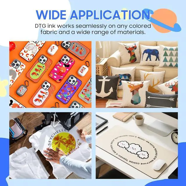 Alt view image 6 of 6 - DTG Ink White 1000ml  Direct to Garment Printing Ink for Digital Textile Printing, Compatible for All DTG Printers SureColor F2000 F2100 P600 P800 DTG Printers and More