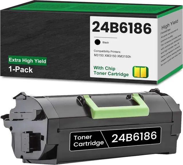 Main image of Remanufactured 24B6186 Black Toner with Chip 1-Pack 24B6186 Extra High Yield 16,000 Pages Replacement for Lexmark 24B6186 Toner for M3150 XM3150 XM3150h Printer Toner