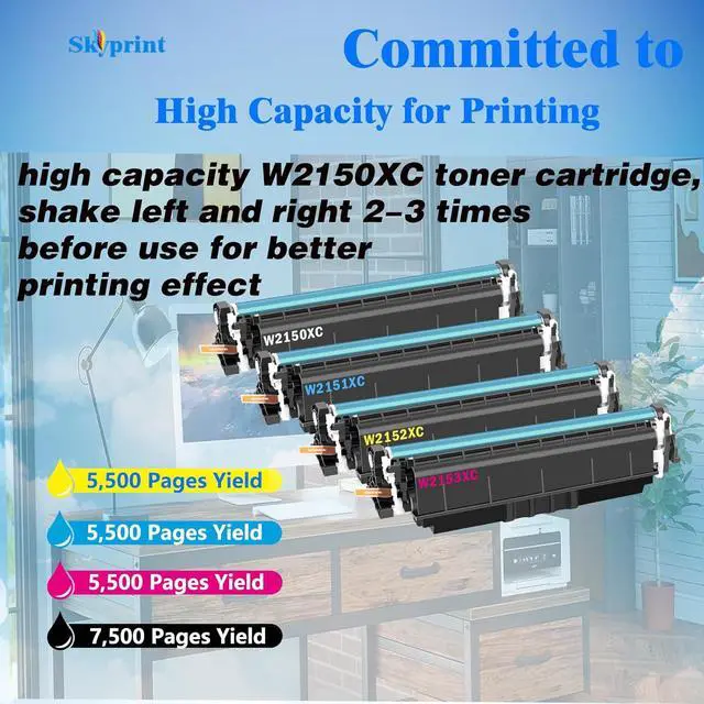 Alt view image 3 of 6 - W2150XC W2151XC W2152XC W2153XC High Capacity Toner Cartridge Replacement for HP W2150XC Toner Pro 4201-4203 Series,Pro MFP 4301-4303 Series Printers