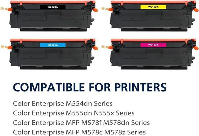 Alt view image 3 of 6 - 212A Black Toner Cartridge 4 Pack Compatible Replacement for HP 212A 212X W2120A W2120X for HP Color Enterprise M555dn M554dn M555x MFP M578f M578dn Flow MFP M578c M578z Printer (New Version)