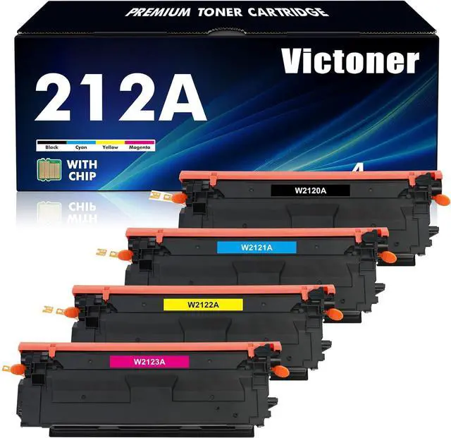 Main image of 212A Black Toner Cartridge 4 Pack Compatible Replacement for HP 212A 212X W2120A W2120X for HP Color Enterprise M555dn M554dn M555x MFP M578f M578dn Flow MFP M578c M578z Printer (New Version)