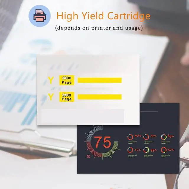 Alt view image 3 of 7 - Run Star 2 Packs T902XL 902XL Yellow Remanufactured Ink Cartridge Replacement for Epson T902XL 902XL use for EPSON Workforce Pro WF-C5210 WF-C5290 WF-C5710 WF-C5790 Printer (2 Yellow)