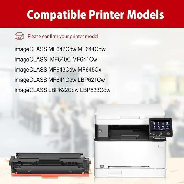 Alt view image 2 of 7 - 054H 054 Toner Cartridge Replacement for Canon 054H Toner Cartridge Set for Color ImageCLASS MF642Cdw MF644Cdw MF640C MF641Cw MF643Cdw MF641Cdw Printer (Black Cyan Magenta Yellow, 4-Pack)