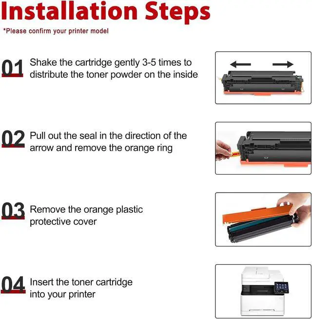 Alt view image 5 of 7 - 054H 054 Toner Cartridge Replacement for Canon 054H Toner Cartridge Set for Color ImageCLASS MF642Cdw MF644Cdw MF640C MF641Cw MF643Cdw MF641Cdw Printer (Black Cyan Magenta Yellow, 4-Pack)