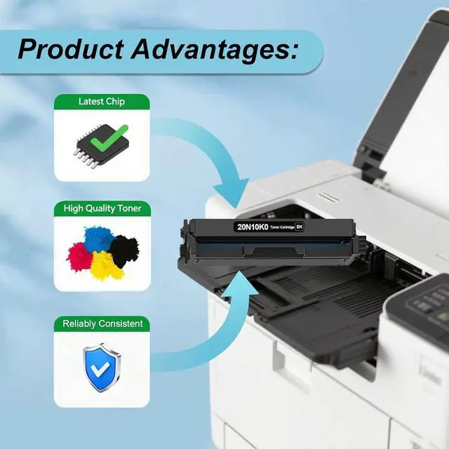 Alt view image 4 of 7 - 20N10 CS331 CX331 Toner Cartridge Set 20N10K0 20N10C0 20N10M0 20N10Y0 Compatible for CS331dw, CX331adwe, CS431dw, CX431adw Printers(4-Pack