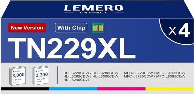 Main image of TN229XL TN229 High Yield Toner Cartridges Compatible Replacement for Brother MFC-L3720CDW MFC-L3780CDW HL-L3280CDW Printer, 4 Pack