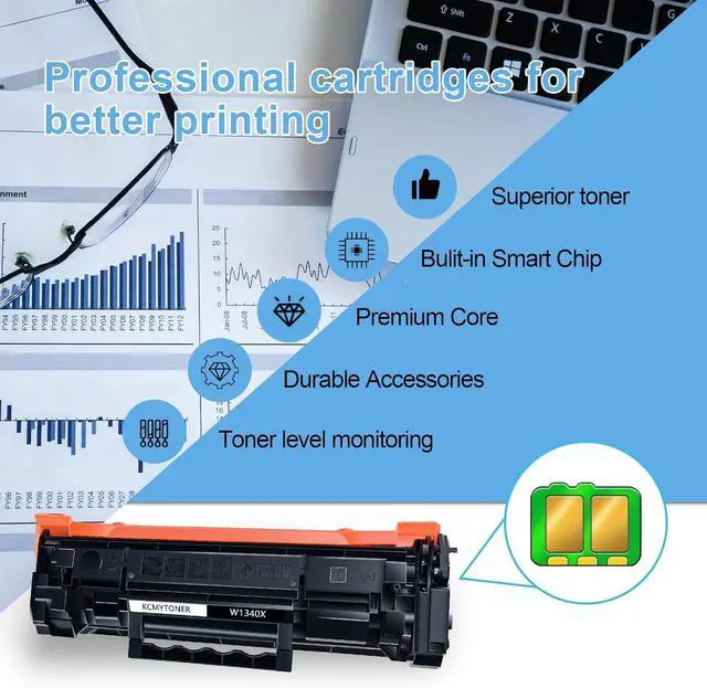Alt view image 4 of 7 - Compatible W1340X with Chip Replacement for HP 134X Toner Cartridge for Laser Jet M209dw M234dw M234sdn M234sdw Ink (2PK,with Chip)