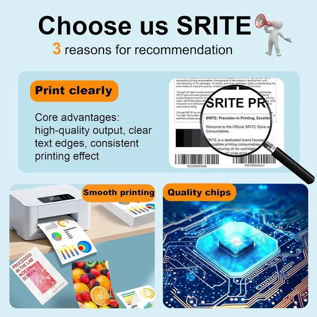 Alt view image 3 of 5 - SRITE W9008 W9008MC Black Toner Cartridge Black with Chip Replacement for HP Laserjet Managed E50145dn Flow MFP E52645c E52645dn Printer (1-Pack 25,000 Pages)