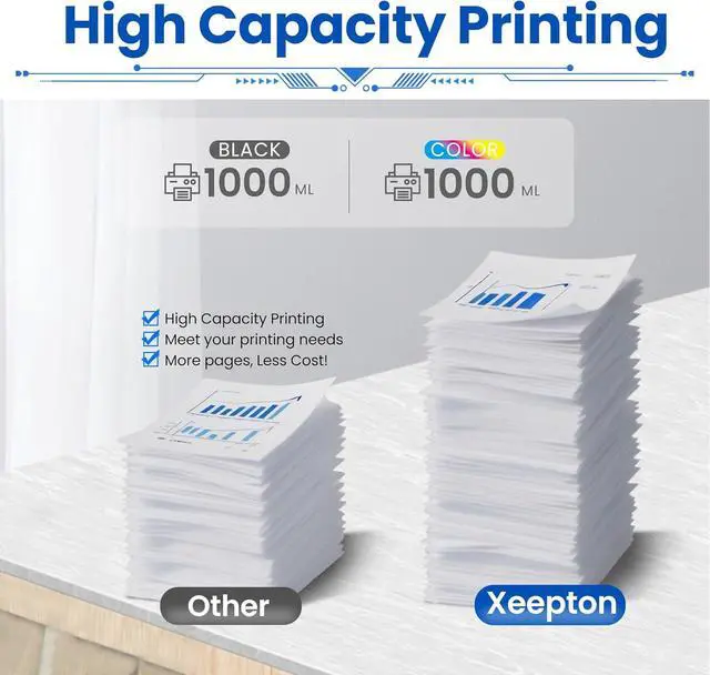 Alt view image 3 of 6 - Eco Solvent Ink 1000ML for Wide Format Grand Format Printers worh with DX4 DX5 DX7 DX9 DX10 DX11 XP600 TX800 Printhead, Mimaki Roland Mutoh, 4-Pack Solvent Ink Cleaner Kit