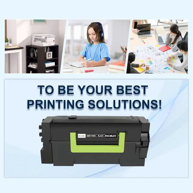 Alt view image 5 of 6 - 58D1H00 Black Toner Cartridge Replacement for Lexmark MS725, MS821, MS822, MS823, MS824, MS825, MS826, MX721, MX722, MX725, MX822, MX824, MX826 Printer Toner