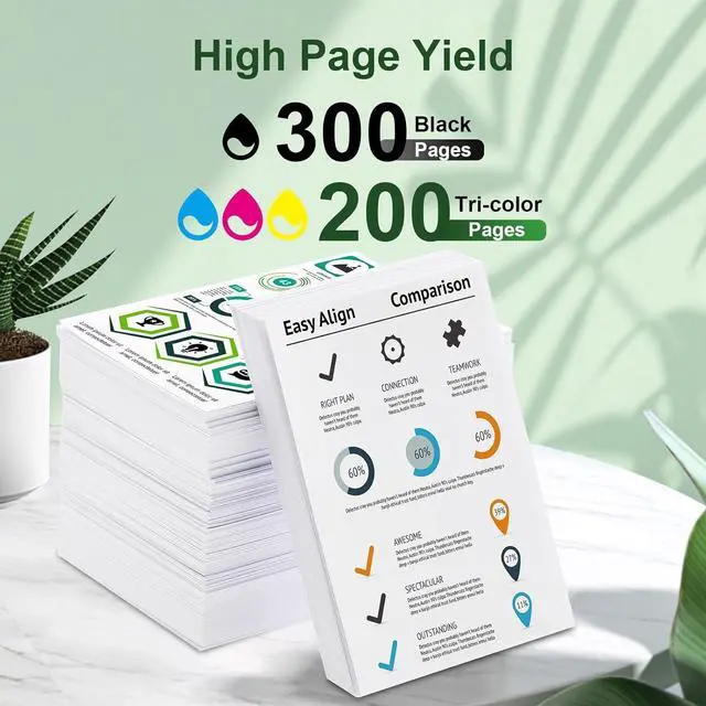 Alt view image 3 of 7 - 74/75 Remanufactured Ink Cartridge Combo Pack Compatible for HP Ink 74 75 XL CB335WN CB337WN for Officejet J6480 J5780 Deskjet D4260 D4360 Photosmart C4280 C5280 Printer Ink (2 Pack, Black,Tri-Color)