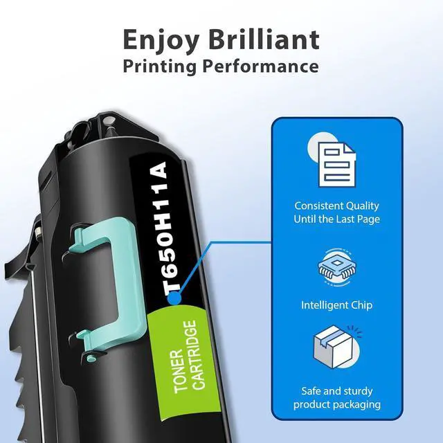 Alt view image 3 of 7 - Compatible T650H11A Black High Yield Toner Cartridge Replacement for Lexmark T650H11A T650 T650n T650dn T650dtn T652 T652n T652dn T652dtn T654 T654n T654dn T654dtn T656dne Printer - 1 Pack T650H