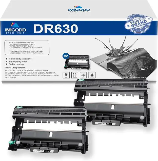 Main image of 2-Pack DR630 Black Drum Unit Replacement for Brother High Capacity 15,000 Pages with HL-L2300D L2305W L2315DW L2320D L2340DW L2360DW L2380DW,MFC-L2680W L2685DW L2700DW L2705DW Printer