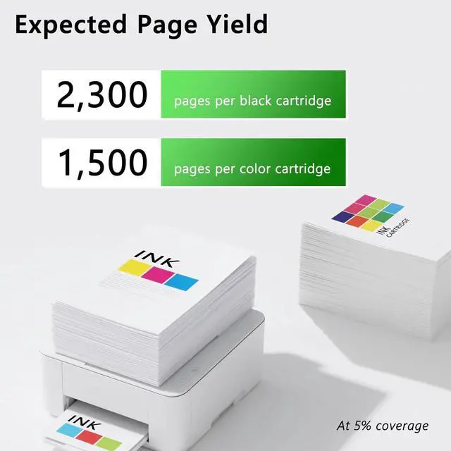 Alt view image 3 of 7 - 950XL 951XL Ink Cartridges Combo 5-Pack Replacement for HP Ink 950 951 XL Use for OfficeJet Pro 8600 8610 8620 8100 8630 8660 8640 8615 276DW 251DW (2Black Cyan Magenta Yellow)