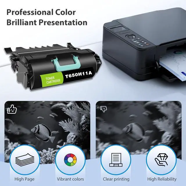 Alt view image 5 of 7 - Compatible T650H11A Black High Yield Toner Cartridge Replacement for Lexmark T650H11A T650 T650n T650dn T650dtn T652 T652n T652dn T652dtn T654 T654n T654dn T654dtn T656dne Printer - 1 Pack T650H