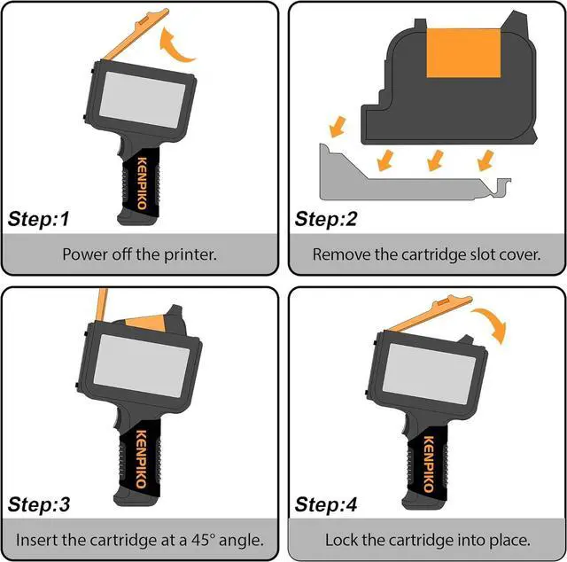 Alt view image 3 of 6 - 42ml Fast Dry Ink Cartridge KP-BKN01 for Handheld Inkjet Printer KP-N01 0.5inch/12.7mm Solvent Quick-Drying Ink Cartridge Replacement - Black