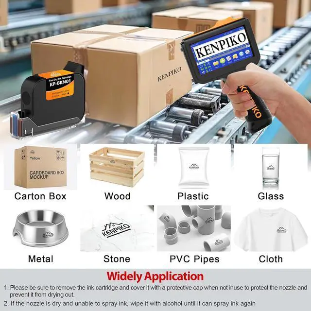 Alt view image 5 of 6 - 42ml Fast Dry Ink Cartridge KP-BKN01 for Handheld Inkjet Printer KP-N01 0.5inch/12.7mm Solvent Quick-Drying Ink Cartridge Replacement - Black