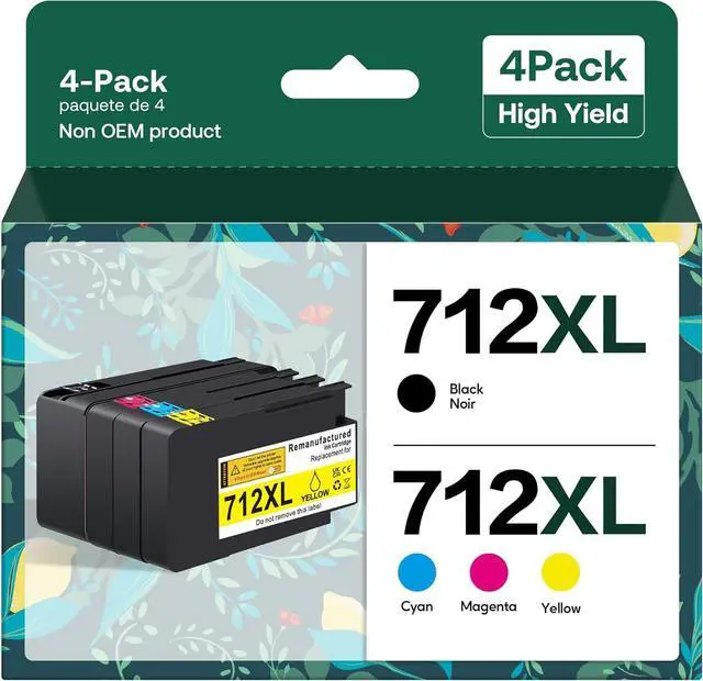 Main image of Forzik 712XL 712 Ink Cartridges Compatible for HP 712 712XL Ink Cartridges for HP DesignJet T630 T650 T210 T250 T230 Printers (4 Pack, 80ml Black + 29ml Cyan/Magenta/Yellow)