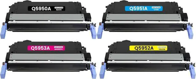 Alt view image 2 of 7 - 643A Toner Cartridges Replacement for HP 643A Q5950A Q5951A Q5952A Q5953A Toner Cartridge Works with Color Laserjet 4700 4700dn 4700dtn 4700n 4700ph Printer (4-Pack, Black Cyan Magenta Yellow)