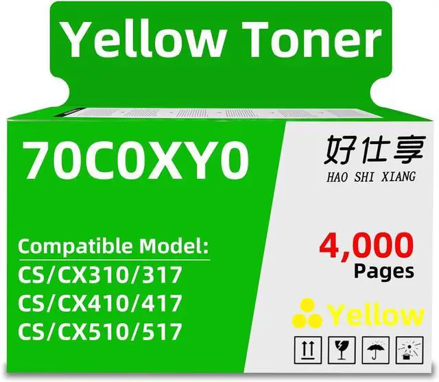 Main image of CS310 CS410 CS510 CX310 CX410 CX510 70C1HK0 71B1HK0 Toner Cartridge Compatible with Lexmark CS317 CS317dn CS417 CS417dn CS517 CX317 CX317dn CX417de CX517de Printer (Yellow Toner-4000Pages)