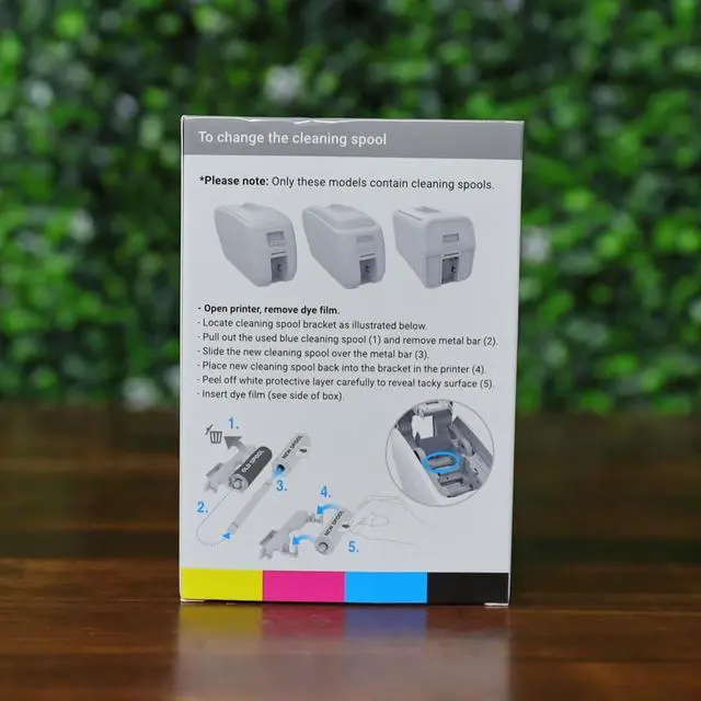 Alt view image 7 of 7 - 2 Pack - Magicard MC300YMCKO/2 Dye Film for 300 Series ID Card Printer - 300 Print MagicCard YMCKO Full Color Printer Ribbon and Cleaning Spool with 20 Specialist ID Test Cards