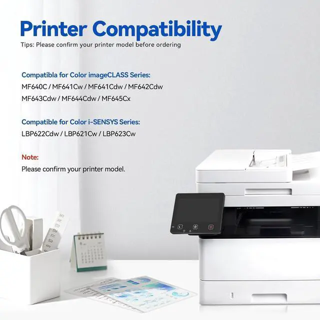 Alt view image 2 of 6 - Compatible 054H Toner Cartridge Replacement for Canon CRG-054 054H 054 Toner Cartridge Set Use for Canon MF642Cdw Toner Cartridges, Color imageCLASS MF641CW MF644Cdw LBP622Cdw Printer