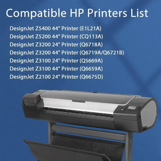 Alt view image 2 of 6 - 70 Ink Cartridges 130-ml with New Chip Replacement for HP 70 Ink Cartridges C9448A C9449A C9450A C9452A C9453A C9454A for DesignJet Z5400 Z5200 Z3200 Z3100 Z2100 Large Format Printers, 6 Pack