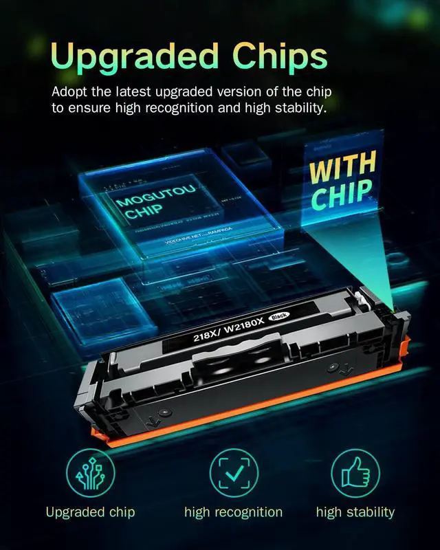 Alt view image 4 of 7 - 218X Toner Cartridges High Yield (with Chip) Replacement for HP 218X Toner Cartridges 4 Pack 218A 218X W2180X Toner for HP Color Laserjet Pro MFP 3301FDW 3301SDW 3301CDW 3201DW Printer (B/C/Y/M)