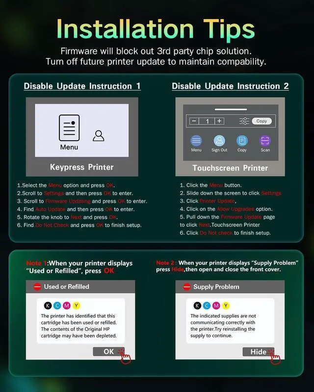 Alt view image 5 of 7 - 218X Toner Cartridges High Yield (with Chip) Replacement for HP 218X Toner Cartridges 4 Pack 218A 218X W2180X Toner for HP Color Laserjet Pro MFP 3301FDW 3301SDW 3301CDW 3201DW Printer (B/C/Y/M)