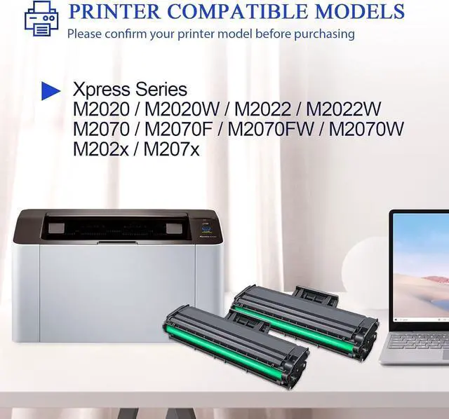 Alt view image 2 of 7 - MLT-D111S High Yield Toner Cartridge 2 Pack Replacement for Samsung 111S D111S MLTD111S Toner Work with Xpress M2020W M2020 M2022 M2022W M2070 M2070F M2070FW Printer (Black)