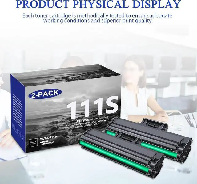 Alt view image 7 of 7 - MLT-D111S High Yield Toner Cartridge 2 Pack Replacement for Samsung 111S D111S MLTD111S Toner Work with Xpress M2020W M2020 M2022 M2022W M2070 M2070F M2070FW Printer (Black)
