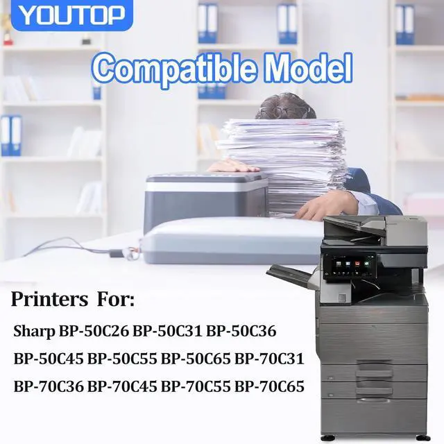 Alt view image 2 of 7 - 4PK BPNT70 BP-NT70 Toner Cartridge BP-NT70BA BP-NT70CA BP-NT70MA BP-NT70YA Color Set Replacement for Sharp BP-50C26 BP-50C31 BP-50C36 BP-50C45 BP-70C31 BP-70C36 BP-70C45 Printers