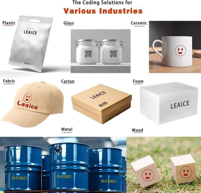 Alt view image 2 of 4 - Handheld Inkjet Printer, 1 inch/25.4 mm Print Height Handheld Printer Gun with 72ml Quick-Drying Ink Cartridge for Batch Number Date QR Codes Barcodes Labels Logo Printing on Diverse Materials