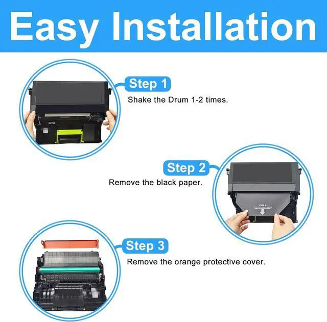 Alt view image 3 of 7 - LCL 58D0Z00 Black Imaging Unit Replacement for Lexmark B2865dw MS821dn MS821n MS822de MS823dn MS825dn MS824de MS826de MS725dvn MX721ade MX722ade MX822ade MX824ade MX826ade Printer (1-Pack)