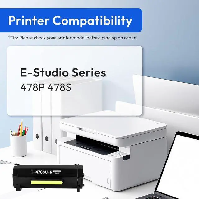 Alt view image 2 of 6 - T-478 Black Toner Cartridge Replacement for Toshiba T478 T-478SU-R T478SUR Toner Cartridge High Yield Works with E-Studio 478S 478P Printer (1-Pack, 20,000 Pages)