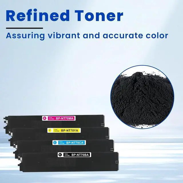 Alt view image 4 of 7 - BP-NT70 High Yield Toner Cartridge Replacement for Sharp BP-NT70BA BP-NT70CA BP-NT70MA BP-NT70YA Toner Cartridge for Sharp BP-50C26 BP-50C31 BP-50C36 BP-50C45 BP-70C31 BP-70C36 BP-70C45 Printer Ink