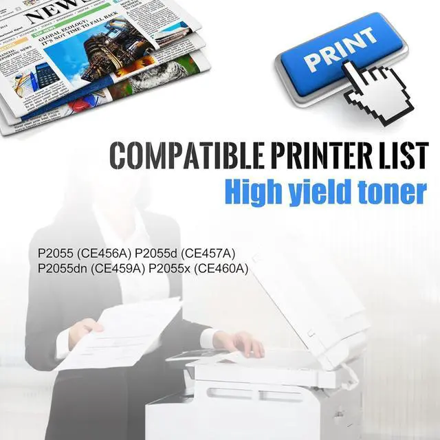 Alt view image 2 of 6 - 1 PK 05X CE505XD Black Toner Cartridge 7,500 Pages High-Yield Compatible, 05X|CE505XD, Replacement for HP P2055 (CE456A) P2055d (CE457A) P2055dn (CE459A) P2055x (CE460A) Printerwith chip