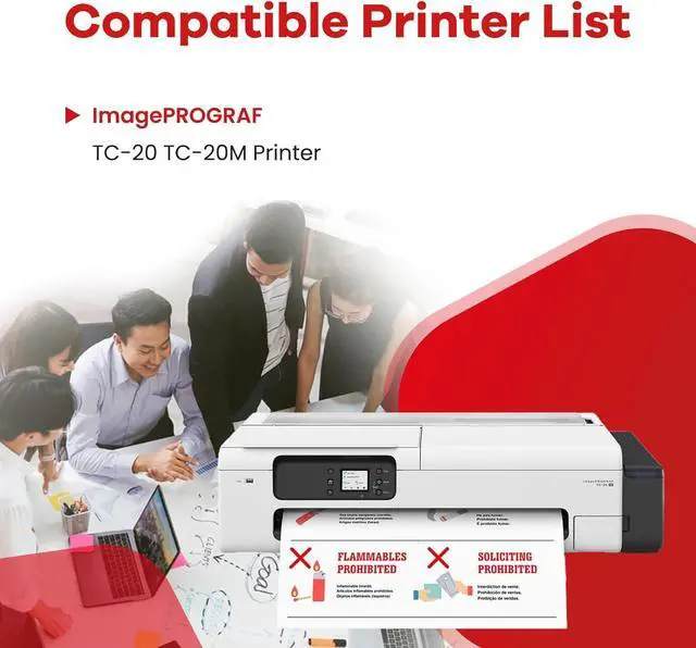 Alt view image 2 of 6 - PFI-050 Pigment Ink Cartridge 70ML PFI-050 BK C M Y Replacement for Canon PFI-050 PFI050 PFI 050 Ink Bottle for ImagePrograf TC-20 TC-20M Large Format Printer Ink 4-Pack (Black, Cyan, Magenta, Yellow)