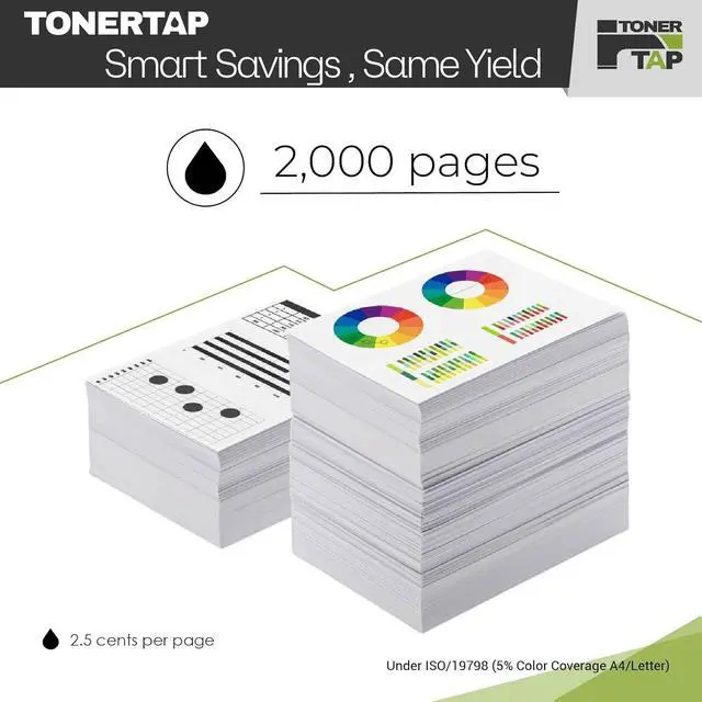 Alt view image 4 of 7 - Toner Tap 210A Toner Cartridge Replacement Compatible for HP Color Laserjet Pro 4201dw, 4201dn, HP Color Laserjet Pro MFP 4301dw, 4301dn, 4301fdw - Standard Yield 2,000 Pages Black Toner W2100A