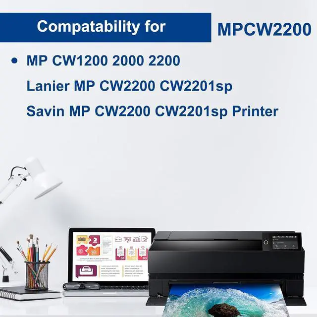 Alt view image 3 of 7 - MP CW2200 Ink Cartridge 4-Pack Replacement for Ricoh MP CW2200 841720 841721 841722 841723 Ink for Aficio MP-CW1200 2000 2200 Gestetner MP CW2200 Lanier MP CW2200 CW2201sp Savin MP CW2200 CW2201sp