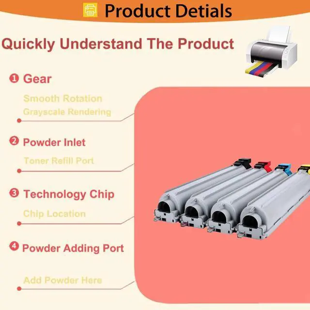 Alt view image 4 of 7 - CLT-K808S C808S M808S Y808S Toner Cartridges Compatible Replacement for Samsung MultiXpress X4300LX X4250LX X4220RX Printers, High Yield 23,000 Pages Black