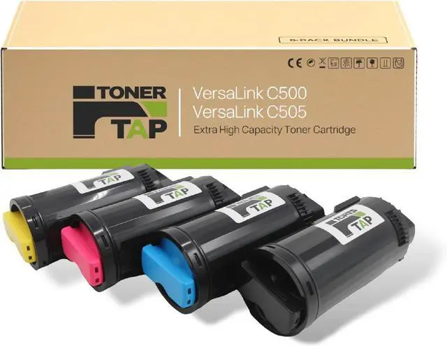 Main image of Toner Tap Compatible Toner Cartridges 4-Pack for Xerox VersaLink C500 Toner, C505 Toner, Extra High-Yield Replacement for Toner 106R03869 106R03866 106R03867 106R03868 (Black Cyan Magenta Yellow)