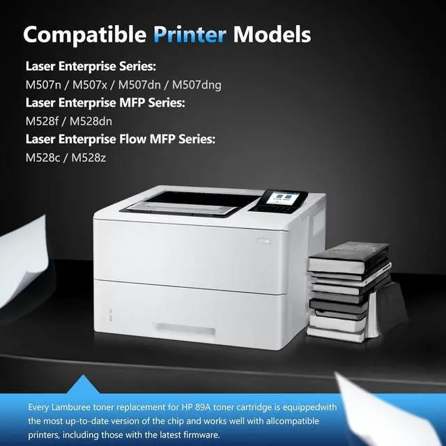 Alt view image 2 of 6 - CF289A 89A Black Toner Cartridge High-Yield 1 Pack: Compatible Replacement for HP 89A CF289A 89X CF289X 89Y for Enterprise M507n M507x M507dn M507dng MFP M528f M528dn Flow MFP M528c M528z Printer