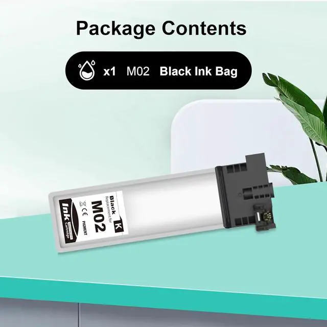 Alt view image 2 of 7 - Remanufactured M02120 Standard Capacity Black Ink Cartridge M02 Replacement for Workforce Pro WF-M5799 WF-M5299 WF M5799 M5299 (1 Black)