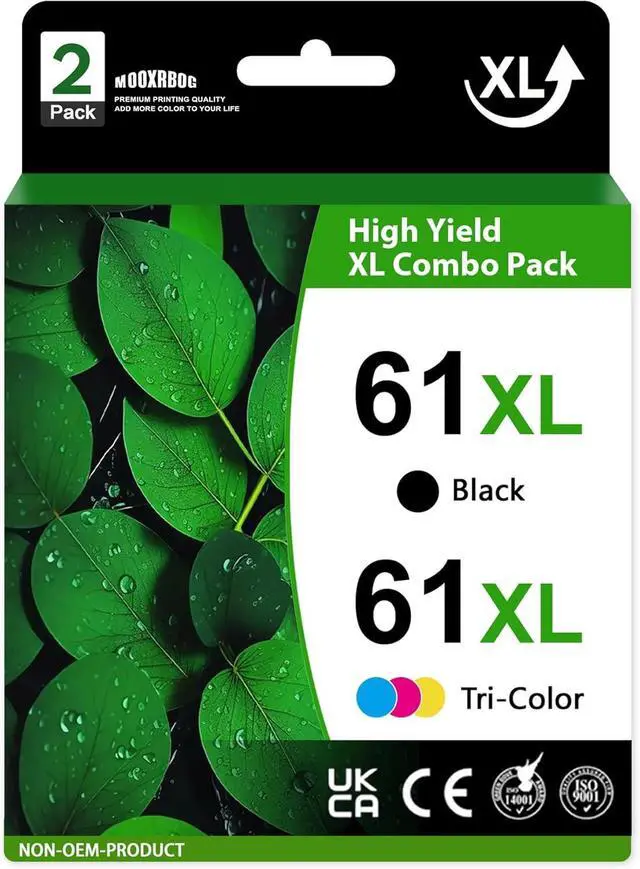 Main image of 61XL Ink Cartridge Combo Pack Replacement for HP 61 Black/Tri-Color Ink for HP DeskJet 1000 1010 1050 1510 2050 2510 2540 Envy 4500 5530 OfficeJet 2620 4630 (1Black/ 1Tri-Color)