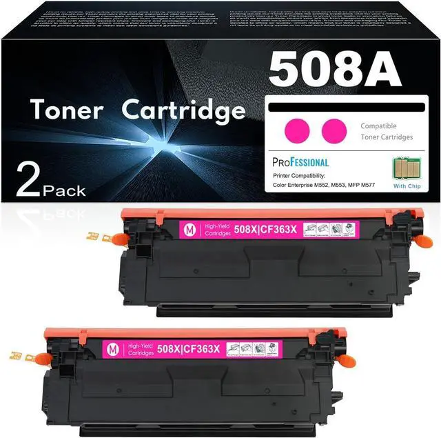 Main image of 508A Magenta Toner Cartridge Replacement for HP 508A CF363A | Compatible with Color Enterprise M552, M553, MFP M577 Series Printers | 2 Pack 508A Ink Cartridge