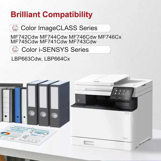 Alt view image 3 of 7 - High-Yield 055 Toner Cartridges Compatible MF743cdw Toner Replacement for Canon 055 Toner Cartridge Set for Color imageCLASS MF741Cdw MF743Cdw MF745Cdw MF746Cdw LBP664Cdw Printer (4-PackBK/C/M/Y)