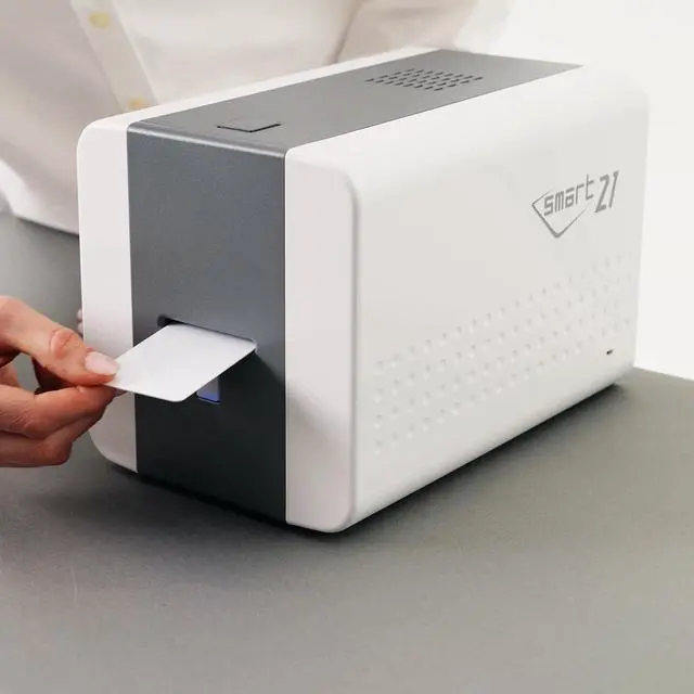 Alt view image 7 of 7 - IDP SMART-21SK-EZ ID Card Simplex Printer Kit with Easy-Load Ribbon. PC Only Software, 100 Print YMCKO Color Ribbon, and 100 PVC Plastic Cards - Now with SMARTMark Security